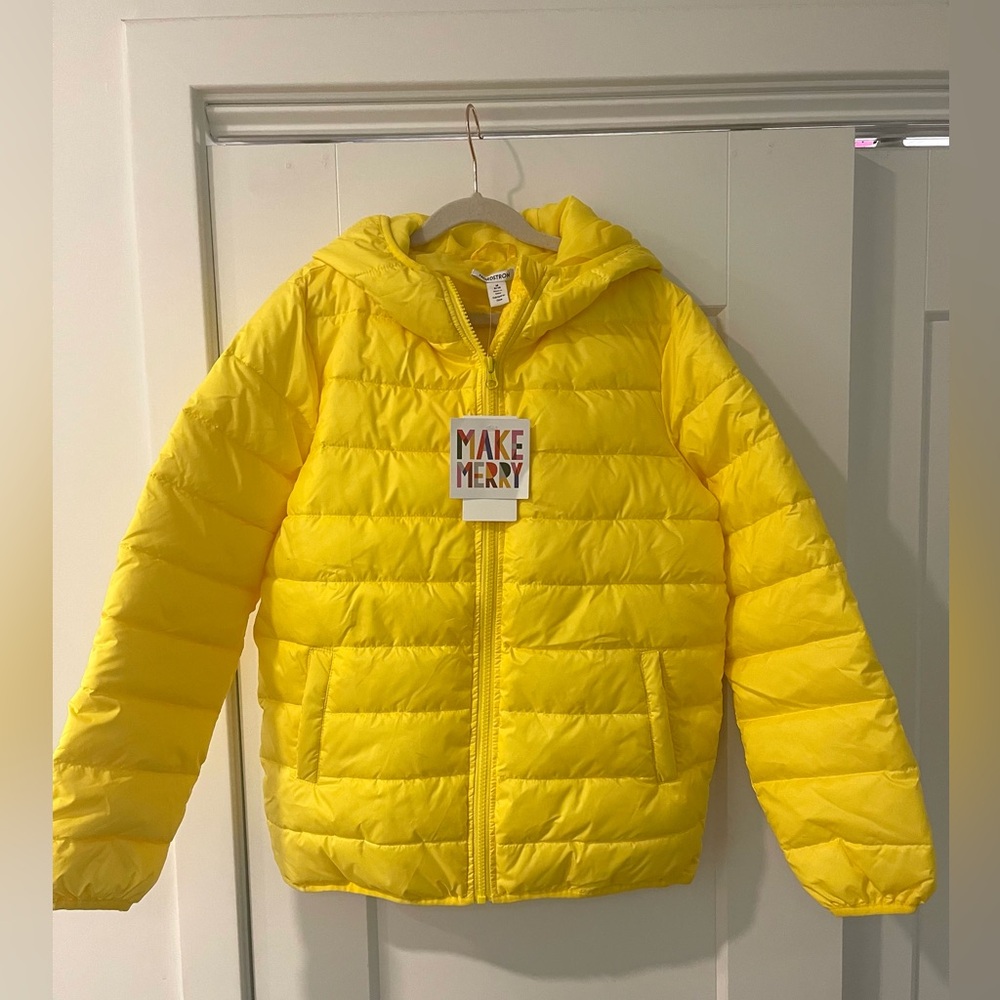 Girls NORDSTROM Lightweight yellow puffer coat NWT | size Medium 8/10